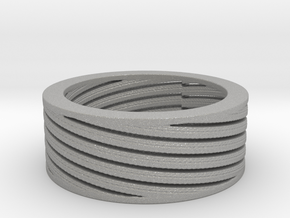 Diagonal stripes ring Ring Size 8 in Aluminum