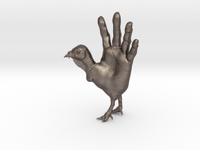 Hand Turkey in Polished Bronzed Silver Steel: Small