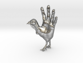 Hand Turkey in Natural Silver: Small