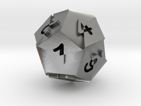 Optical Art D12 Dice in Natural Silver