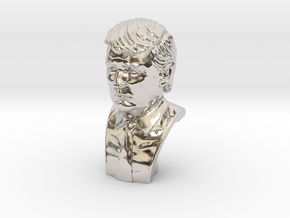 Donald Trump. Portrait bust in Rhodium Plated Brass
