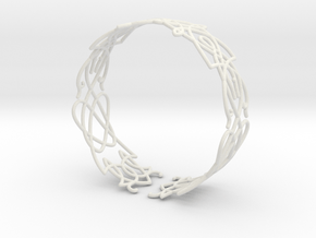Celtic knots Cuff 2 in White Natural Versatile Plastic: Medium