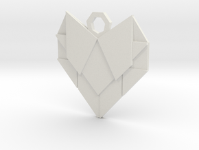 Paper Heart in White Natural Versatile Plastic