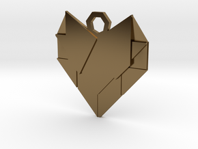 Paper Heart in Polished Bronze