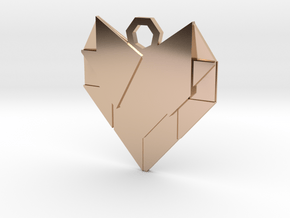 Paper Heart in 14k Rose Gold Plated Brass