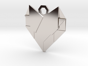 Paper Heart in Rhodium Plated Brass