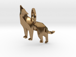 Wolf low poly style pendant in Natural Brass
