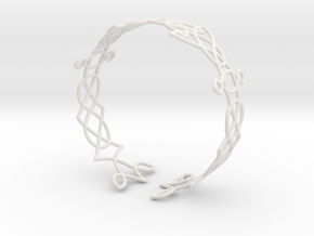 Celtic knots Cuff 3  in White Natural Versatile Plastic: Medium
