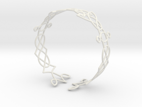 Celtic knots Cuff 3  in White Natural Versatile Plastic: Large