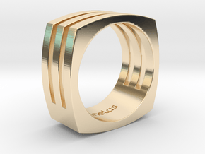 Ring square in 14K Yellow Gold