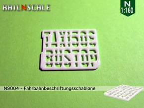 Fahrbahnbeschriftungsschablone (N 1:160) in White Natural Versatile Plastic