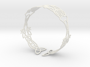 Celtic knots Cuff 5  in White Natural Versatile Plastic: Large