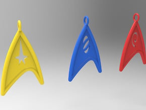Starfleet Engineering Badge pendant in Tan Fine Detail Plastic