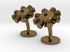 Radial Engine Cufflinks in Polished Bronze