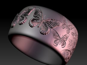 Butterfly Ring One in White Natural Versatile Plastic