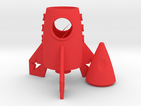 Rocket Toothstick Holder in Red Processed Versatile Plastic