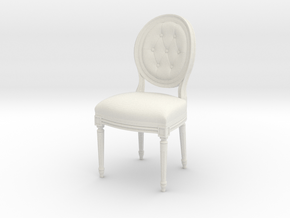 1:12 Louis XVI Side Chair in White Natural Versatile Plastic