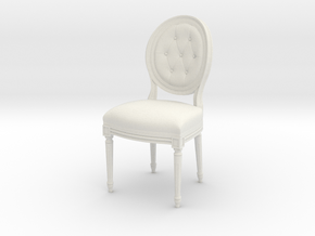 Louis XVI Side Chair in White Natural Versatile Plastic: 1:24