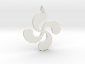 Lauburu pendant in White Natural Versatile Plastic