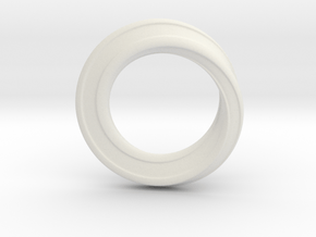 Möbius Strip Ring in White Natural Versatile Plastic