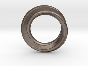 Möbius Strip Ring in Polished Bronzed Silver Steel