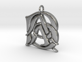 Cipher Initials AAB Pendant in Natural Silver