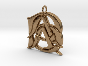 Cipher Initials AAB Pendant in Natural Brass