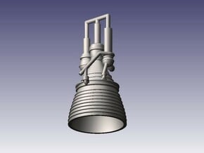 J-2 Engine (1:144) for Saturn IB or V in Tan Fine Detail Plastic