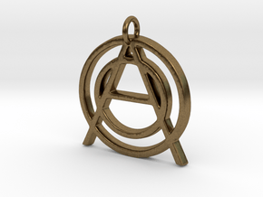 Monogram Initials OOA Pendant  in Natural Bronze