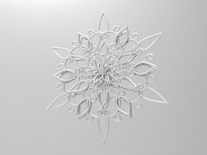 Floral Snowflake Christmas Ornament 1 in Tan Fine Detail Plastic