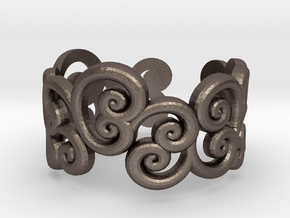 Ring Scroll in Polished Bronzed Silver Steel