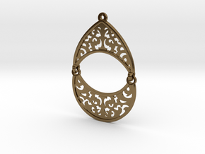 BlakOpal Filigree Teardrop Earring in Polished Bronze (Interlocking Parts)
