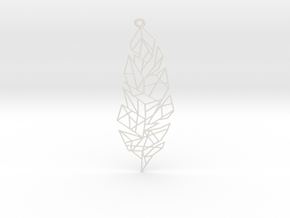 Leaf Pendant in White Natural Versatile Plastic