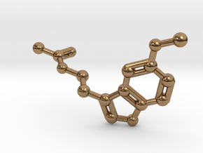 Melatonin Molecule Keychain in Natural Brass
