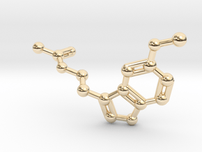 Melatonin Molecule Keychain in 14K Yellow Gold