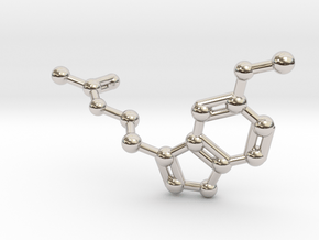 Melatonin Molecule Keychain in Rhodium Plated Brass