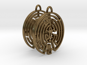 WestWorld Maze Earrings in Natural Bronze