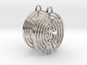 WestWorld Maze Earrings in Rhodium Plated Brass