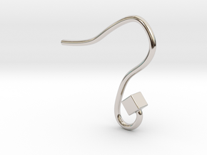 Earring hook square in Rhodium Plated Brass