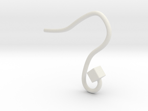 Earring hook square in White Natural Versatile Plastic