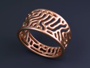 Reaction Diffusion Ring  in 14k Rose Gold Plated Brass