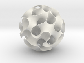 Gyroid, round, 164mm in White Natural Versatile Plastic