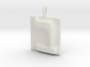 02 Bet Pendant in White Natural Versatile Plastic