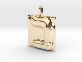 02 Bet Pendant in 14k Gold Plated Brass