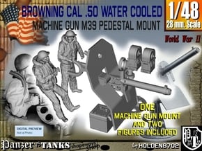 1-48 USN Cal 50 WC Mount M39 & Crew Set in Tan Fine Detail Plastic