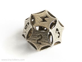 'Kaladesh' D12 Energy Counter die in Polished Bronzed Silver Steel