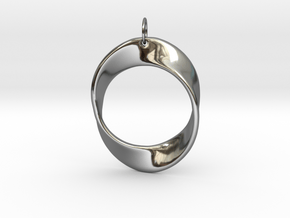 Mobius Strip Pendant in Fine Detail Polished Silver