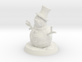 35mm Scale Snowman in White Natural Versatile Plastic