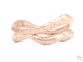 Dual Modern Ring in 14k Rose Gold Plated Brass: 6.5 / 52.75