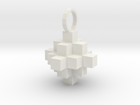Block Pendant in White Natural Versatile Plastic
